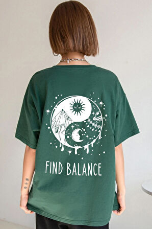 Uyguntarz Unisex Yin & Yang Baskılı T-shirt