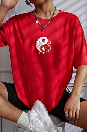 Uyguntarz Unisex Yin & Yang Baskılı T-shirt