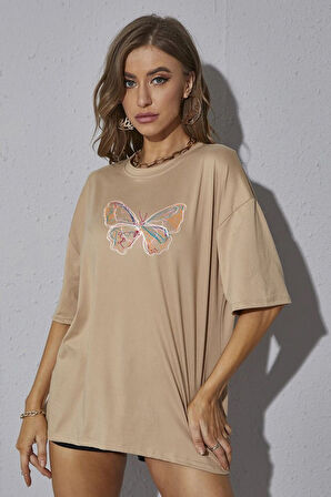 Uyguntarz Unisex Butterfly  Baskılı T-shirt