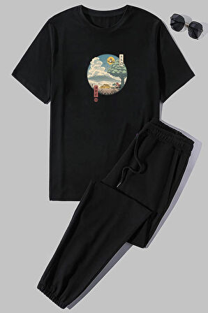 Uyguntarz Unisex Neighbor's Ukiyo e Baskılı 2'li Eşofman Takımı