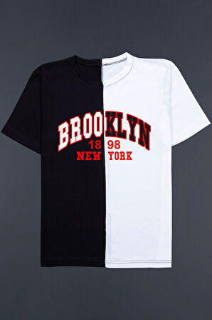 Uyguntarz Brooklyn Çift Renk Baskılı Tasarım Tshirt