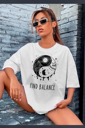 Yin & Yang Tasarım Unisex T-shirt