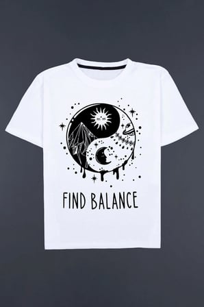 Yin & Yang Tasarım Unisex T-shirt