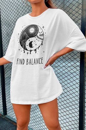 Yin & Yang Tasarım Unisex T-shirt