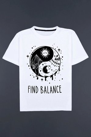Yin & Yang Tasarım Unisex T-shirt