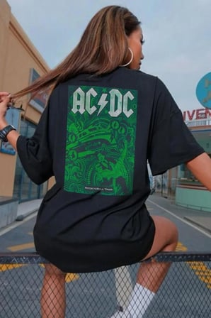 Erkek Acdc Sırt Baskılı Tshirt
