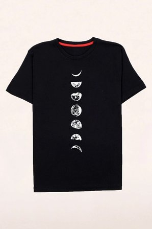 Ayın Evreleri Baskılı Tshirt
