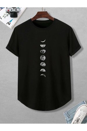Ayın Evreleri Baskılı Tshirt