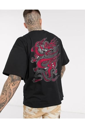 Unisex Siyah Chinesebox Tshirt