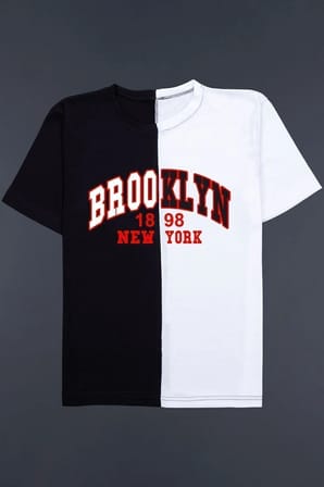 Brooklyn Çift Renk Baskılı Tasarım Tshirt