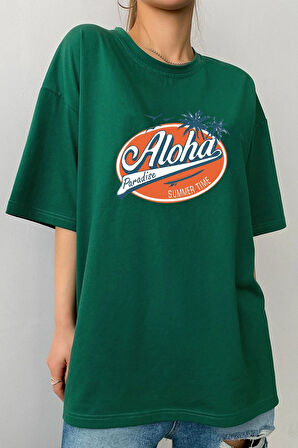 Uyguntarz Unisex Aloha Baskılı T-shirt