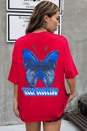 Uyguntarz Unisex Butterfly Baskılı T-shirt