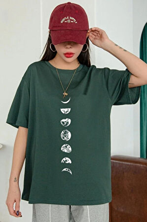 Uyguntarz Unisex Moon Phases Baskılı T-shirt