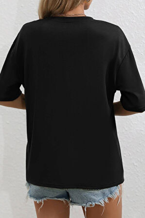 Uyguntarz Unisex Uzay Temalı Baskılı T-shirt