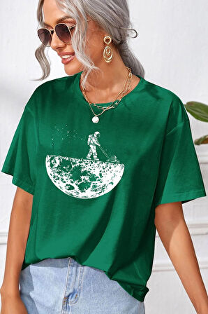 Uyguntarz Unisex Uzay Temalı Baskılı T-shirt