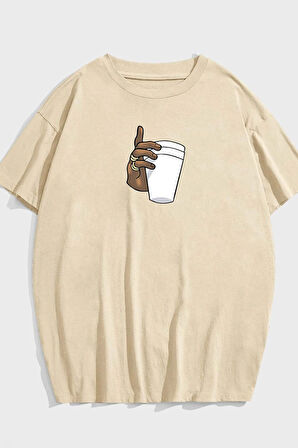 Uyguntarz Unisex Tupac Coffee Baskılı T-shirt
