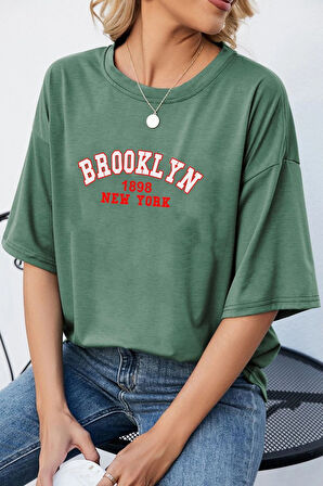 Unisex Brooklyn Baskılı T-shirt