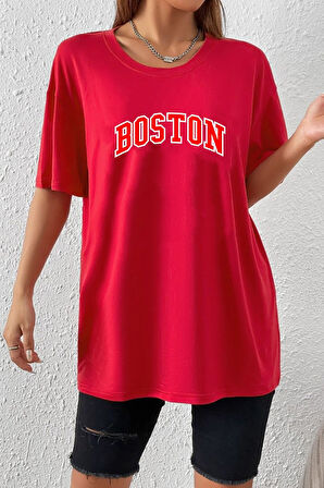 Uyguntarz Unisex Boston Baskılı T-shirt