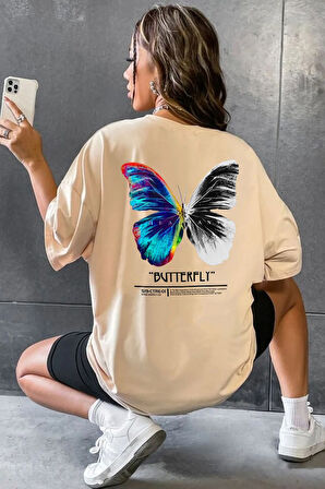 Unisex Butterfly Baskılı T-shirt