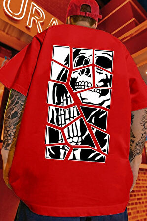 Uyguntarz Unisex Skullcracked Baskılı T-shirt