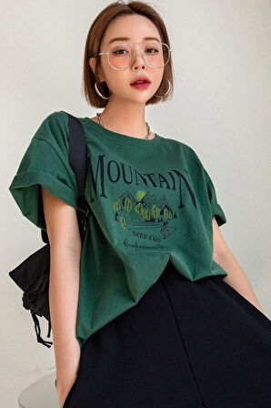 Uyguntarz Unisex Montain Baskılı T-shirt