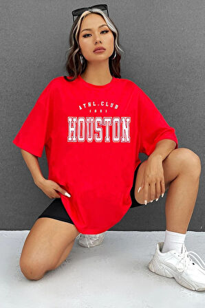 Uyguntarz Unisex Houston Baskılı T-shirt