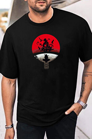 Unisex Itachi Uchiha Baskılı T-shirt