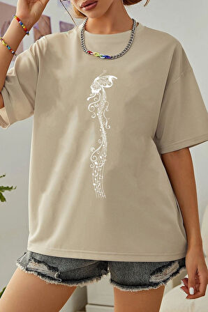 Uyguntarz Unisex Butterfly Song Baskılı T-shirt