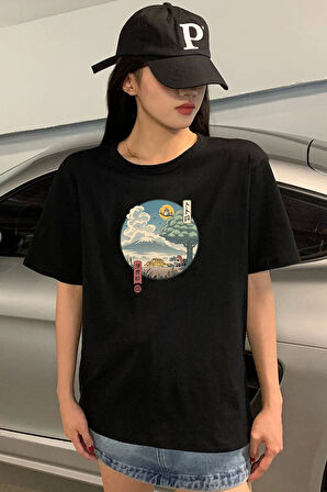 Uyguntarz Unisex Neighbor's Ukiyo e Baskılı T-shirt