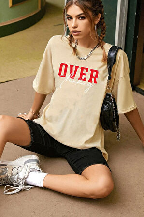 Uyguntarz Unisex Over Thinking Baskılı T-shirt