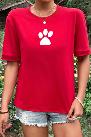 Uyguntarz Unisex Paw Baskılı T-shirt