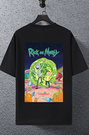 Unisex Rick and Morty Baskılı T-shirt