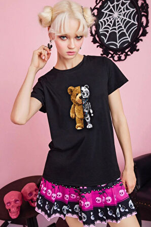 Uyguntarz Unisex Boys Bear Baskılı T-shirt