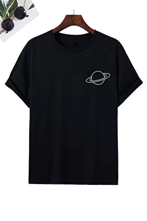 Uyguntarz Unisex Saturn Baskılı T-shirt
