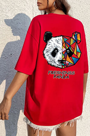 Unisex Panda Baskılı T-shirt