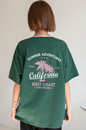 Unisex California Baskılı T-shirt