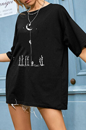 Uyguntarz Unisex Uzay Temalı Baskılı T-shirt