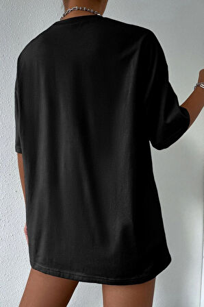 Uyguntarz Unisex Woman one line Baskılı T-shirt