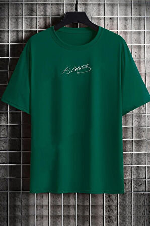 Uyguntarz Unisex K.Atatürk imza Baskılı T-shirt