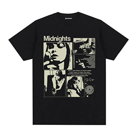 Siyah Taylor Swift - Midnights (Unisex) T-Shirt