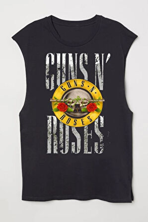 Siyah Guns N' Roses Logo Unisex T-shirt Kolsuz