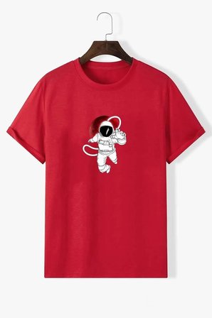 Unisex Nasa Baskılı T-shirt