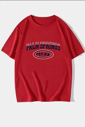Unisex Palm Springs Baskılı T-shirt