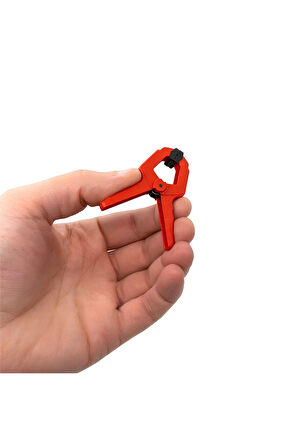 4 ADET Yaylı Kıskaç Mandal El Tip İşkence Mengene Kırmızı Klips Hobi 25 mm 1 inç