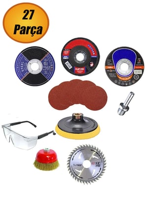 27 Parça Spiral Avuç Içi Taşlama 115 Mm Cırt Zımpara Kağıdı Ahşap Inox Metal Kesici Kesme Flap Disk.