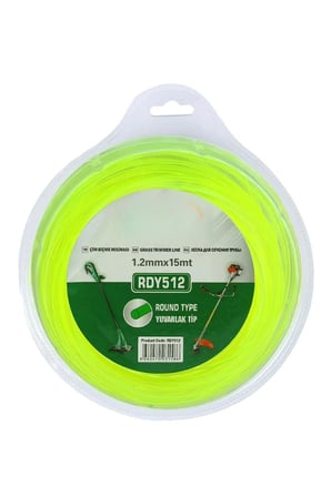 Tırpan Misinası Motorlu Tırpan Yuvarlak Misina 1.2 mm 15 Metre Çim Ot Biçme Teli 5 Adet.