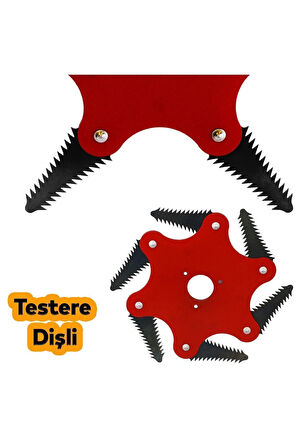 Benzinli Tırpan Metal Çim Çayır Biçme Kesme Aparatı 6 Kollu Testere Dişli Ahtapot Bıçak Başlığı