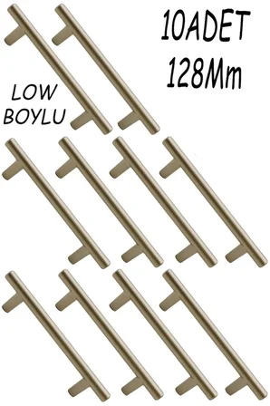 10 Adet Low Boylu 128 Mm Metal Saten Renk Mobilya Mutfak Dolap Çekmece Dolabı Kulpu Kulbu Kulpları.