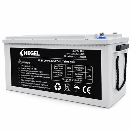 HEGEL LİFEPO4 LİTYUM AKÜ 12.8V 200AH