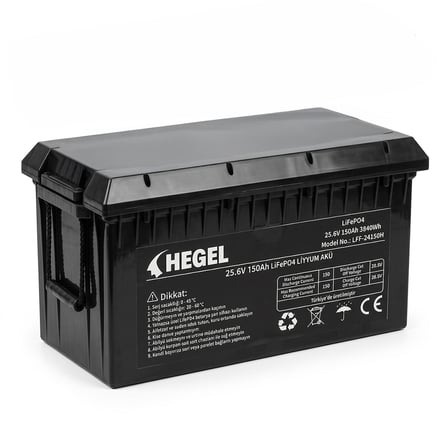 HEGEL LİFEPO4 LİTYUM AKÜ 25.6V 150AH 3840Wh BLUETOOTH'LU